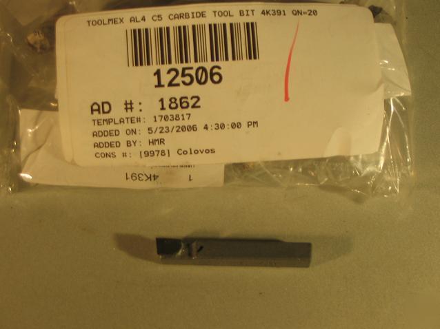 Toolmex AL4 C5 carbide tool bit 4K391 qn=20