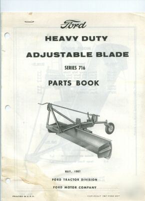 Ford tractor series 716 adjustable blade parts book 