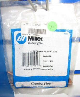 Miller 209026 tip, tapered fastip 25-pack