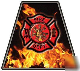 Sticker fire fighter maltese cross flames