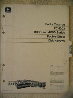 John deere 3000 4000 double offset disk parts manual