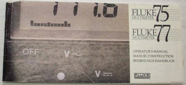 Fluke 75/77 multimeter operator's manual - $5 shipping 