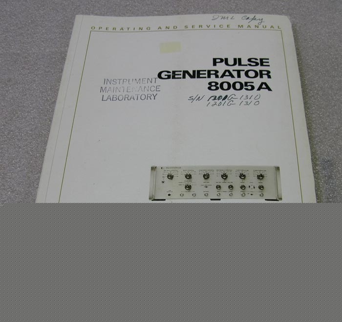 Hp 8005A pulse generator operating & service manual []