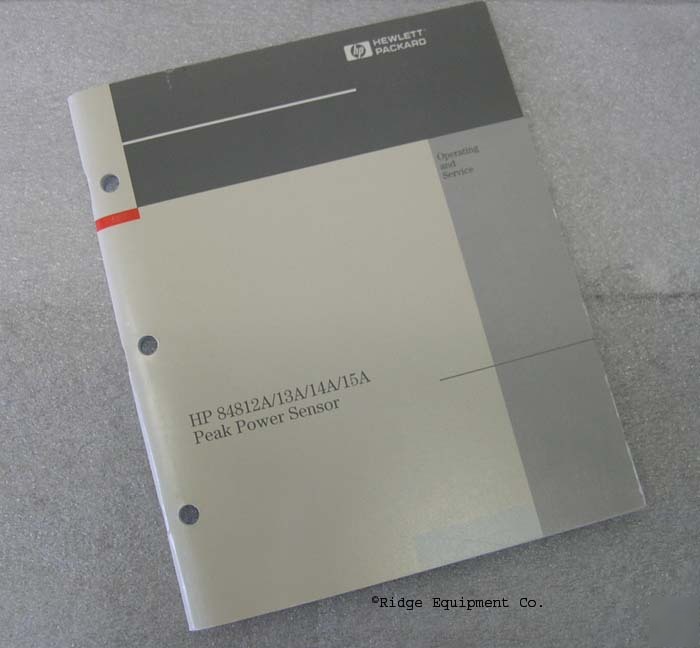 Hp 84812A peak power sensor operating/service manual