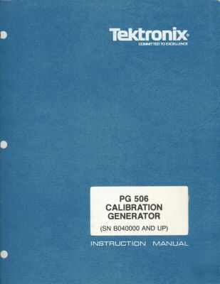 Tek tektronix PG506 pg 506 operation & service manual