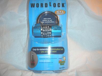 Wordlock combination lock * words not numbers * blue