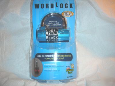 Wordlock combination lock * words not numbers * blue