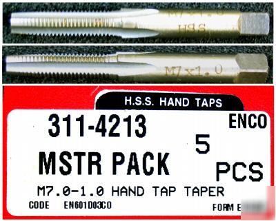 New M7X1.0 hss hand tap taper 5 pcs mstr pack 311-4213