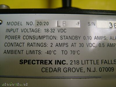 Spectrex sharpeye uv-ir flame detector 20/20 lb