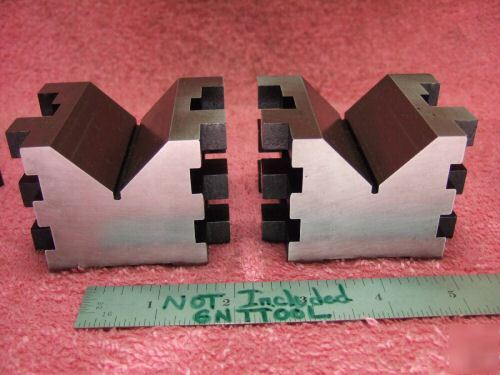 Starrett 568 v-blocks (2) w/clamps xlnt toolmaker 