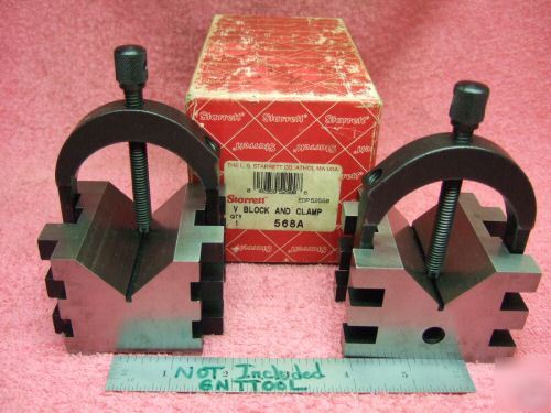 Starrett 568 v-blocks (2) w/clamps xlnt toolmaker 