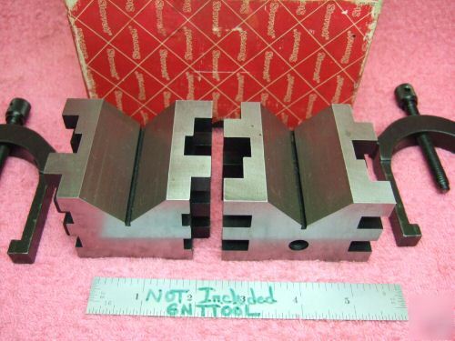 Starrett 568 v-blocks (2) w/clamps xlnt toolmaker 