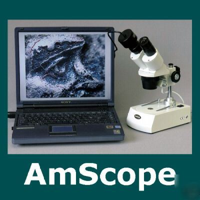 10X-20X-30X-60XR stereo microscope w/ ccd usb pc system