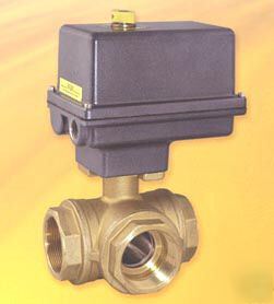 Electric actuated brass 3 way ball valve 2