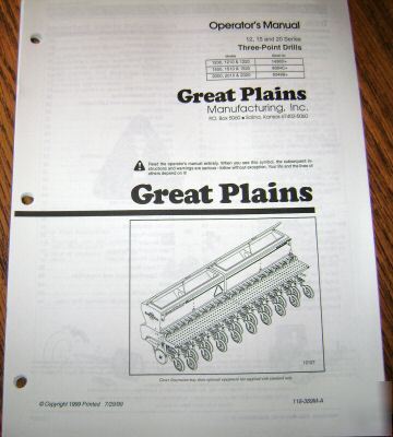 Great plains 12 15 20 series drill operator's manual