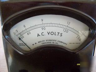 Wellch scientific ac voltmeter / ampmeter combo