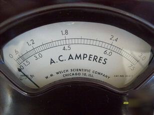 Wellch scientific ac voltmeter / ampmeter combo