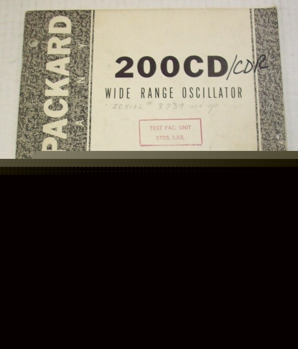 Hp 200CD/cdr wide range oscillator op/svc manual
