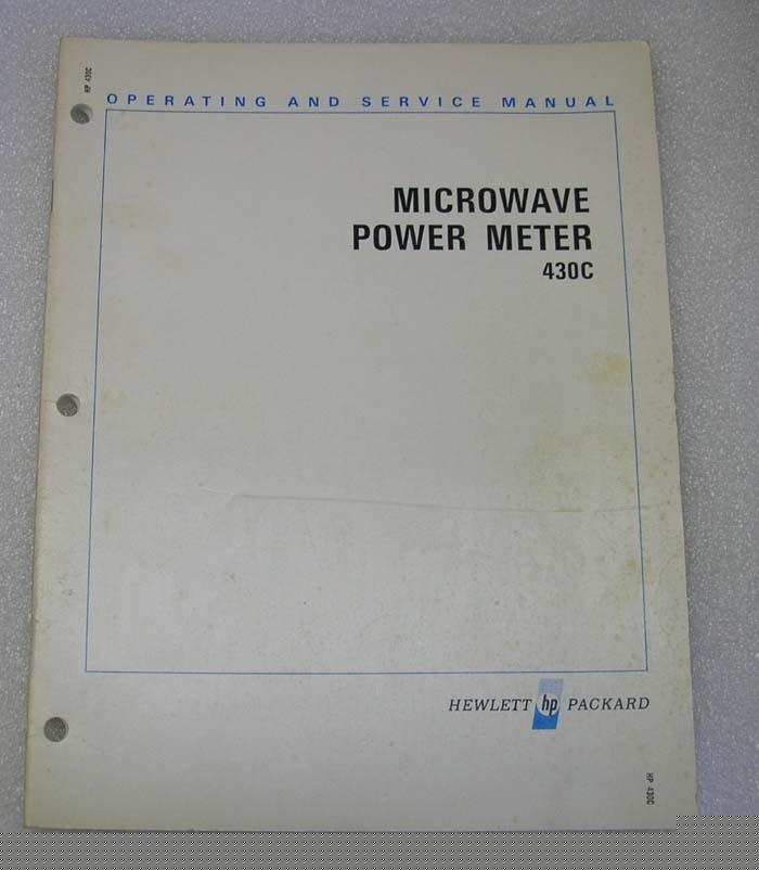 Hp 430C microwave power meter op/service manual