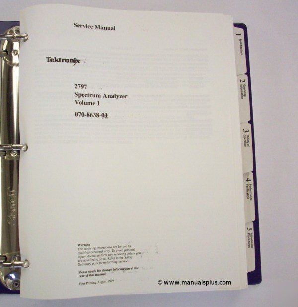 Tek 2797 spectrum analyzer service manual volume 1