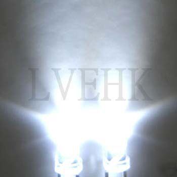 50P super bright 3MM white led 20,000MCD + resistors