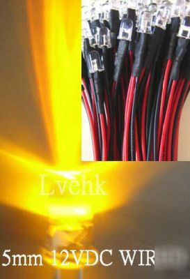 20P 12V dc pre wired 5MM 13,000MCD amber led custom car