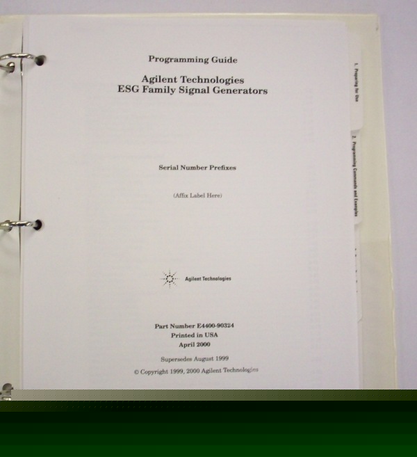 Hp esg signal generators programming guide manual