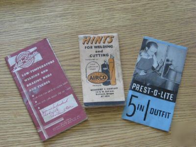 3 antique 1940S welding informational & ad booklets