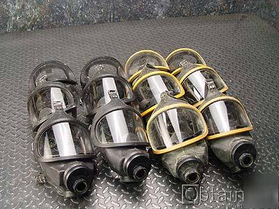 Lot of 10 msa ultravue scba respirator masks size l,m