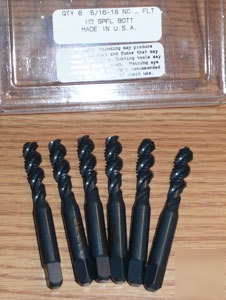 New 6PC tap bottom 5/16-18NC 3FL H3 spfl