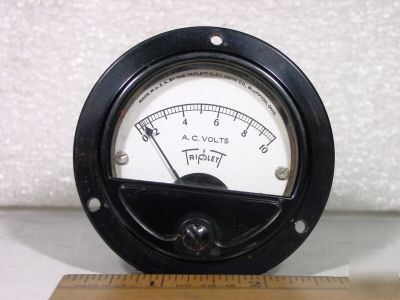 New triplett 0 to 10 volts a.c. panel meter ----loc e-8