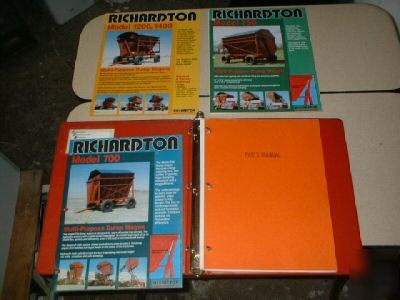 Richardton dump wagon brochure manual parts index price