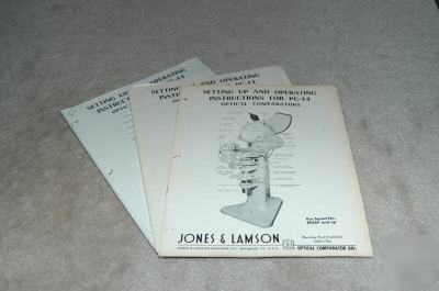 Various out of print j&l optical comparator catalogs