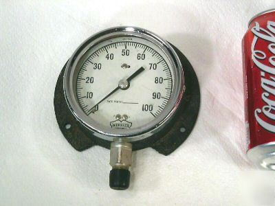 Wallmount weksler pressure gauge 0-100 psi nos