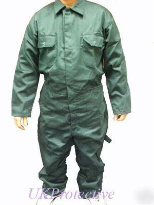 Green stud front boiler suit, overall, workwear - xl