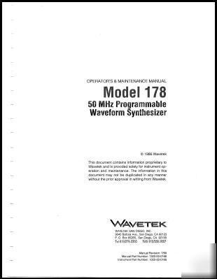 Wavetek 178 manuals in 2 res +textsearch (3 volumes)